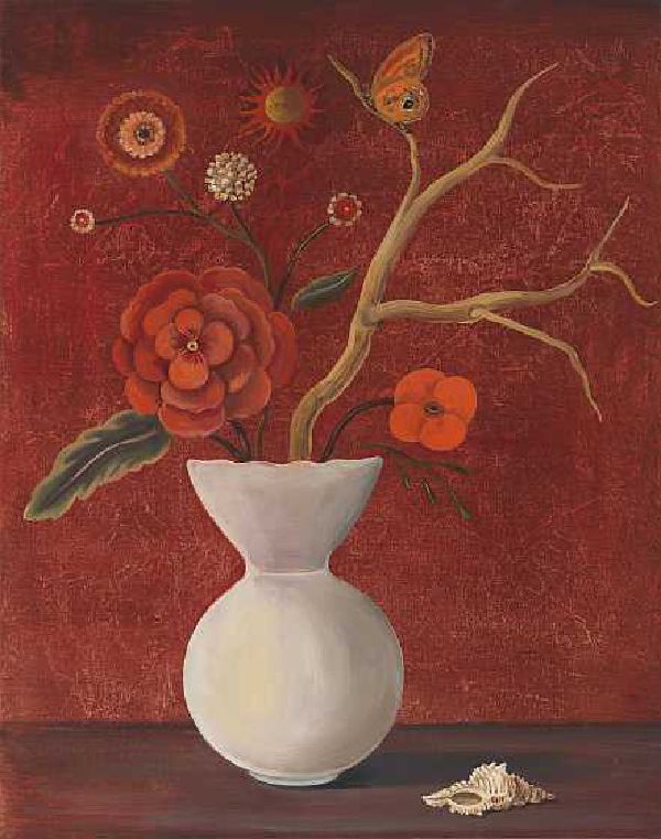 Still Life with Red Sky and Geranium by Jane Smaldone