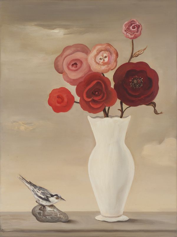 Still Life with Red Roses and Bird  24