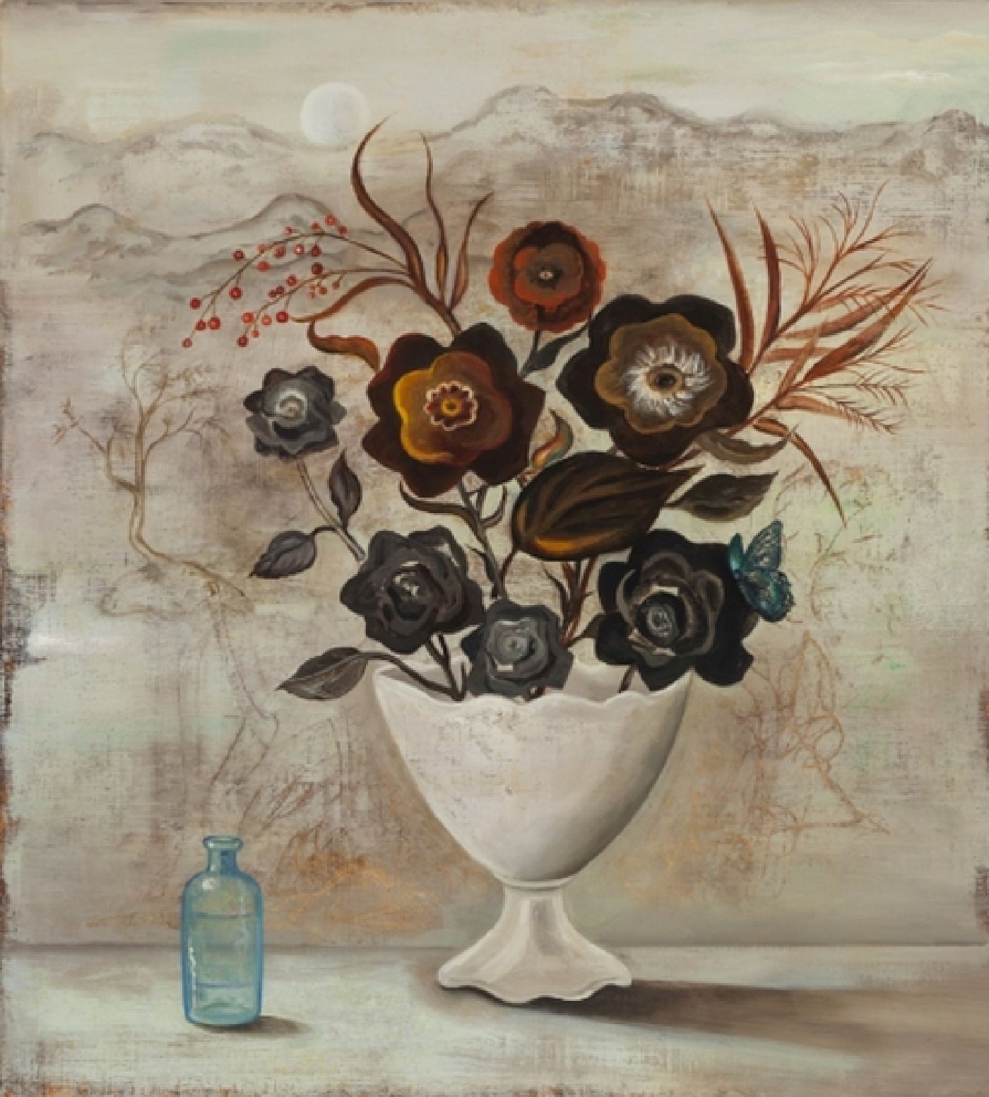 The Alchemist's Roses - oil on linen, 32 x 29 inches, 2015 