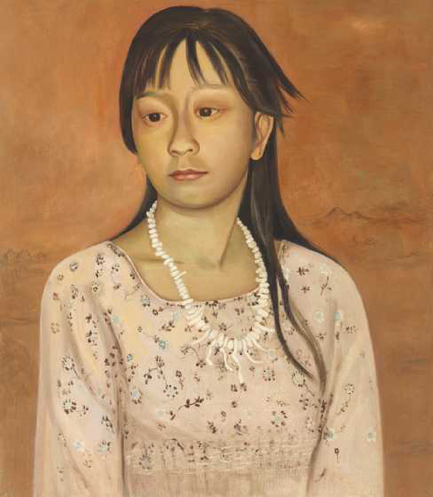 Young Girl with Shell Necklace - oil on linen,  23 x 20 inches, 2009-2010